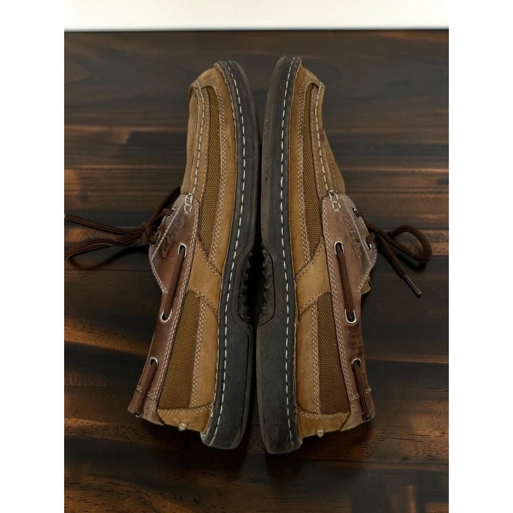Clarks Mens Waterloo Brown Leather Boat Shoes Moc Toe Loafers 78383 Size 8.5 M
